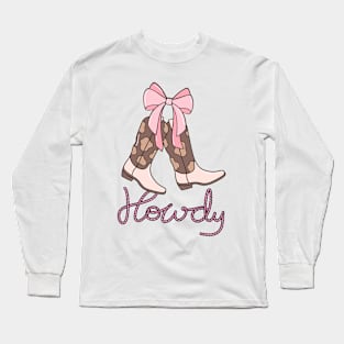 Howdy Western Cowgirl Cowboy Long Sleeve T-Shirt